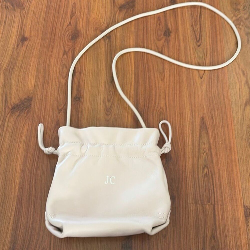 NWT J .Crew light pink monogrammed, JC, leather bag, Crossbody pouch